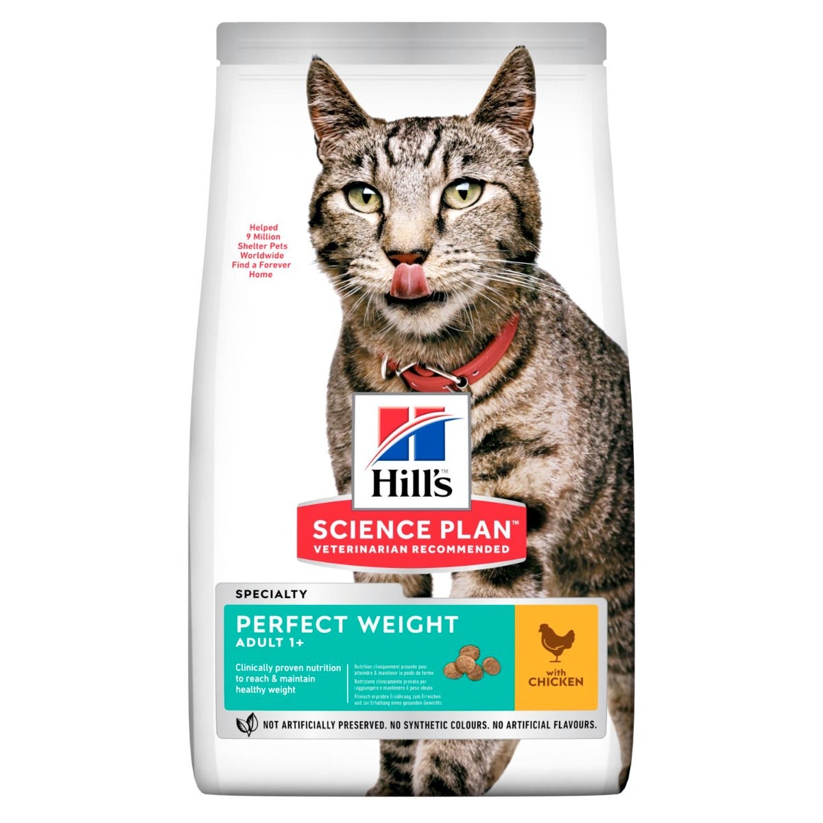 Hill's Science Plan Adult 1+ Years Perfect Weight Croquetas de Pollo para Gatos Bolsa 1,5kg-2
