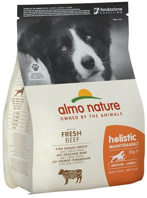 Almo Nature Holistic Maintenance Pienso Seco para Gatos Adultos de Carne Fresca y Arroz Tamaño Mediano Bolsa de 2kg-2