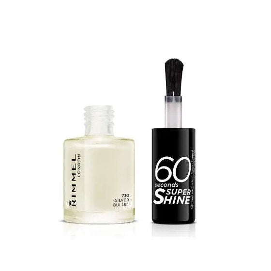 Rimmel Esmalte 60 Segundos Super Brillo Tono 730 Silver Bullet 8ml-2