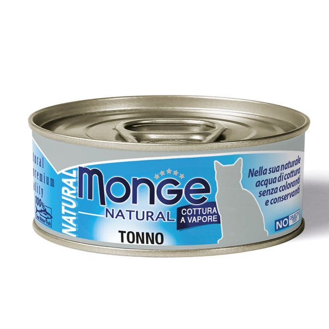 Monge Natural Tuna Chunks Comida Húmeda Para Gatos Adultos 80g-1