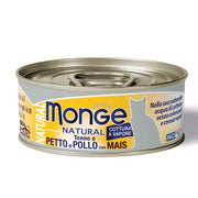 Monge Natural Atún Y Pechuga De Pollo Con Maíz Comida Húmeda Para Gatos Adultos 80g-1