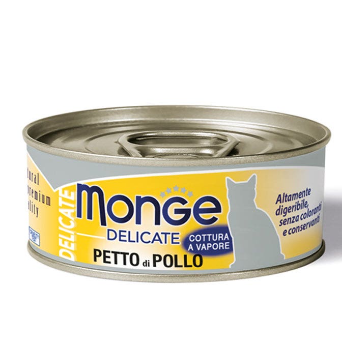 Monge Delicate Chunks Pechuga De Pollo Alimento Húmedo Para Gatos Adultos 80g-2