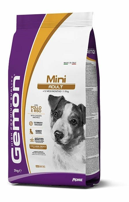 Gemon Mini Adult con Pollo y Arroz Pienso para Perros Adultos Tamaño Mini Bolsa 3kg-2