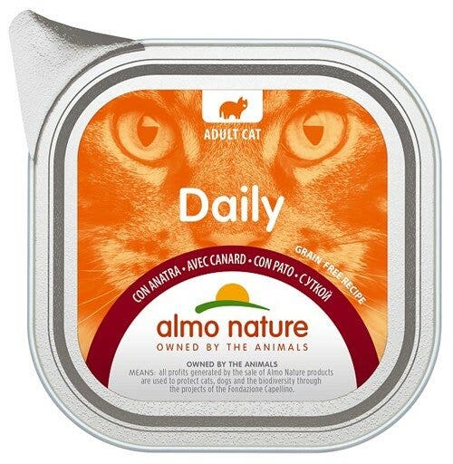 Almo Nature Menú Diario Comida Húmeda Pato Gatos Adultos Tarrina 100g-2