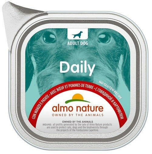 Almo Nature Menú Diario Comida Húmeda Carne y Patatas para Perros Adultos Tarrina 100g-2