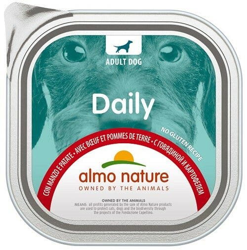 Almo Nature Menú Diario Comida Húmeda Carne y Patatas para Perros Adultos Tarrina 300g-2