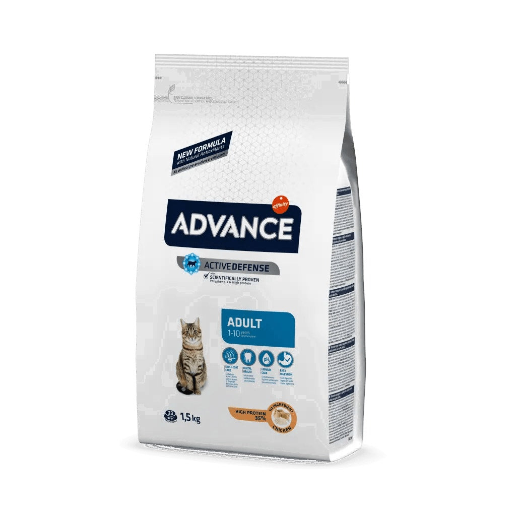Advance Adult Croquetas De Pollo Y Arroz Para Gatos Adultos 1-10 Años Bolsa 1,5kg-1