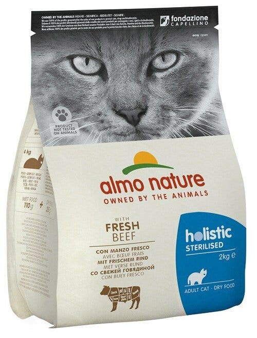 Almo Nature Pienso Holístico Esterilizado con Carne Fresca para Gatos Adultos Bolsa 2kg-2