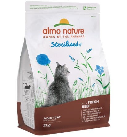 Almo Nature Pienso Holístico Esterilizado con Carne Fresca para Gatos Adultos Bolsa 2kg-3