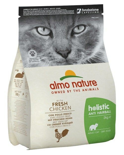 Almo Nature Pienso Holistic Antibolas de Pelo con Pollo Fresco para Gatos Adultos Bolsa 2kg-2