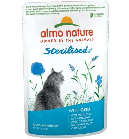 Almo Nature Holistic Bacalao Esterilizado Comida Húmeda para Gatos Adultos Esterilizados Sobre 70g-3