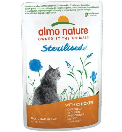 Almo Nature Comida Húmeda Esterilizada Holística Con Pollo Para Gatos Adultos Esterilizados Sobre 70g-2