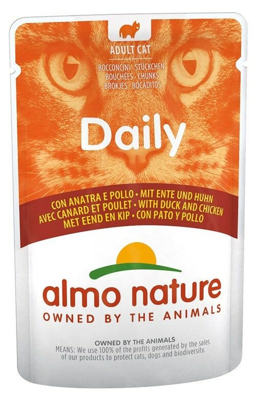 Almo Nature Menú Diario Comida Húmeda Pollo Y Pato Gatos Adultos Sobre 70g-2