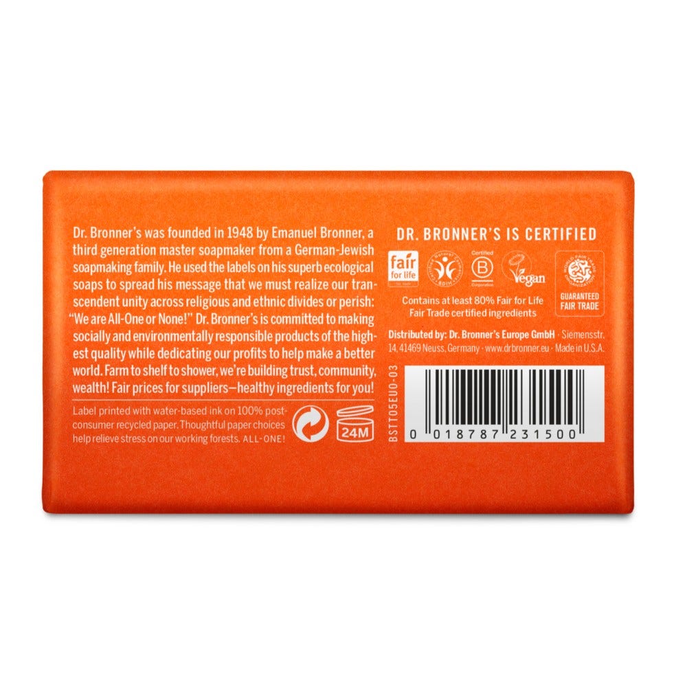 Jabón Sólido de Árbol de Té Orgánico Puro Dr. Bronner's 140g-2