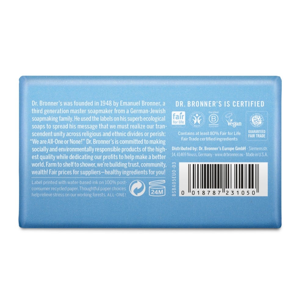Jabón Sólido Puro Orgánico Sin Perfume Dr. Bronner's 140g-2