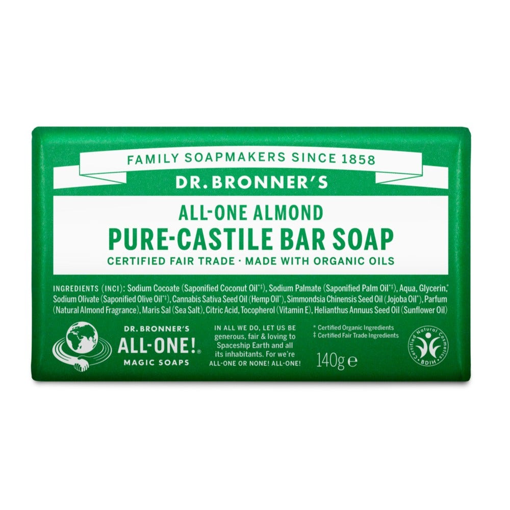 Jabón Sólido de Almendras Puro Orgánico Dr. Bronner's 140g-1