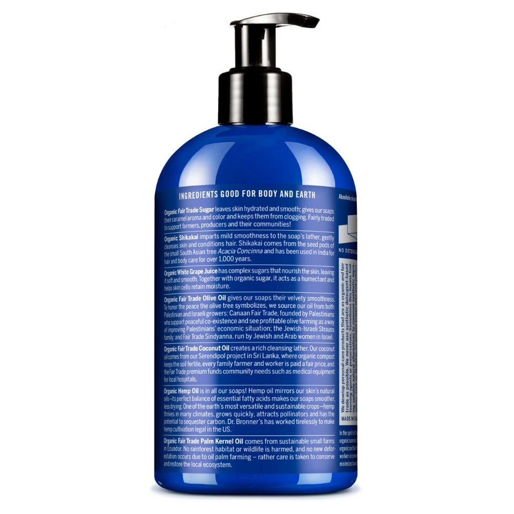 Jabón de azúcar de menta orgánico Dr. Bronner's 355ml-3