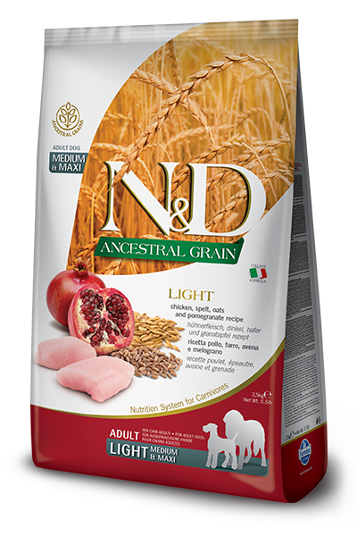 Farmina N&D Ancestral Grain Light Pollo Y Granada Perros Adultos Medianos Y Grandes Saco 2,5kg-1