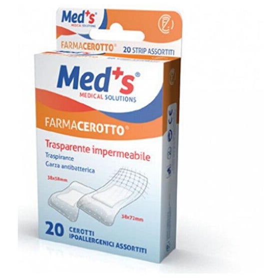 Med's Transparente Impermeable 20 Parches Hipoalergénicos Surtidos-1