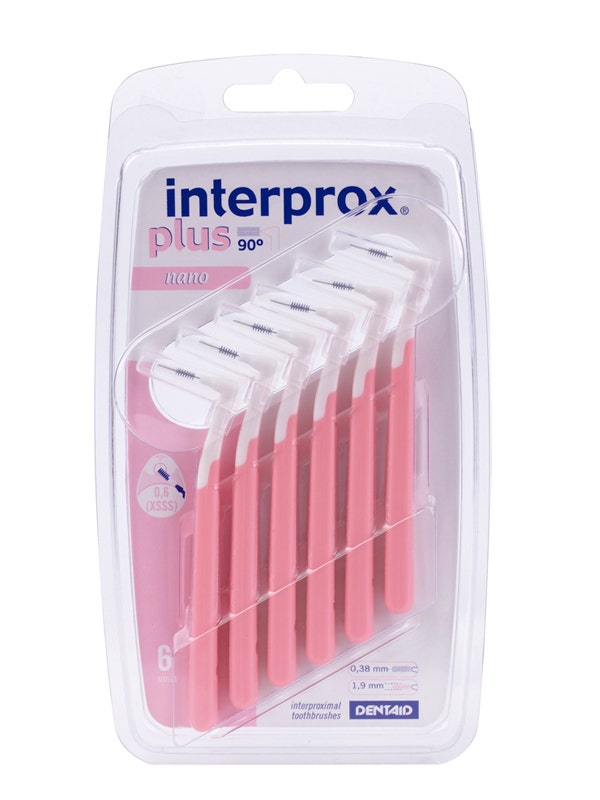 Interprox Plus Nano Cepillo Angulado Espacios Interdentales 0,6mm Blíster 6 Piezas-4