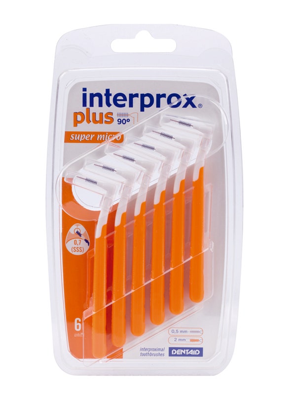 Interprox Plus Super Micro Cepillo Angulado Espacios Interdentales 0,7mm Blíster 6 Piezas-4