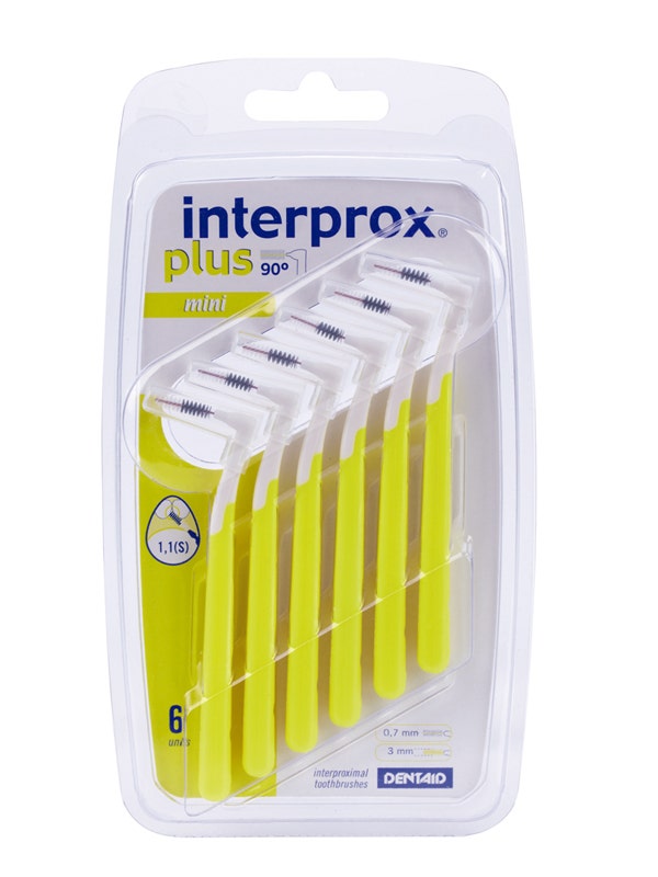 Interprox Plus Mini Cepillo Angulado Espacios Interdentales 1.1mm Blíster 6 Piezas-4
