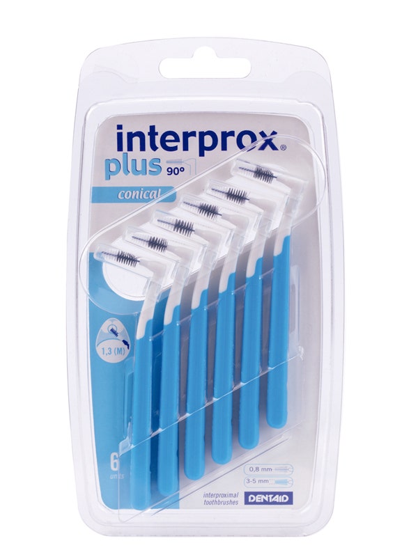 Interprox Plus Cepillo Cónico Angulado Espacios Interdentales 1,3mm Blíster 6 Piezas-4