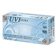 Guante En Policloruro De Vinilo Superficie Lisa Sin Talco 100 Piezas UVIPW 8 Grande-0