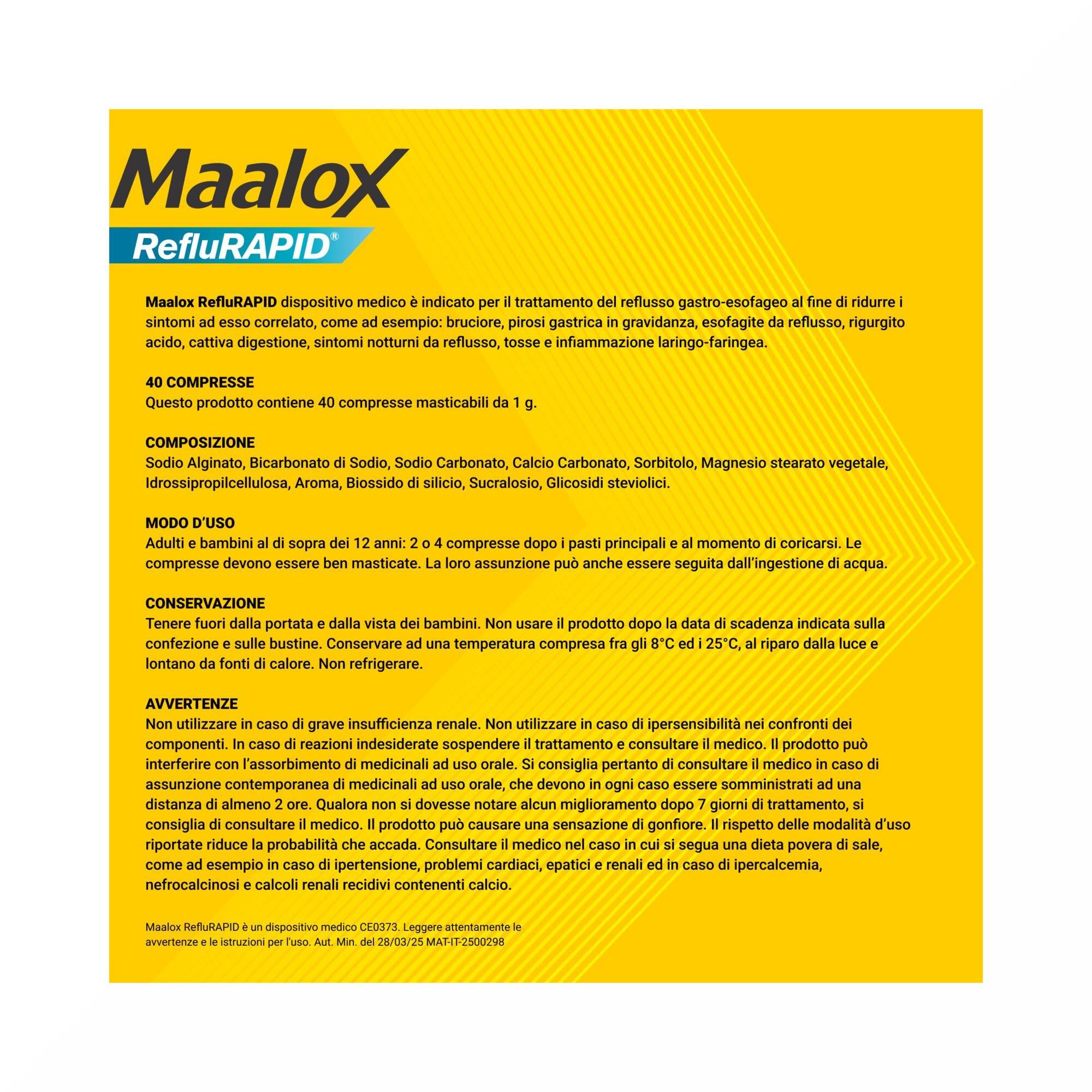 Maalox Reflurapid, Reflujo y Acidez, Acidez Gástrica, 40 comprimidos masticables-8