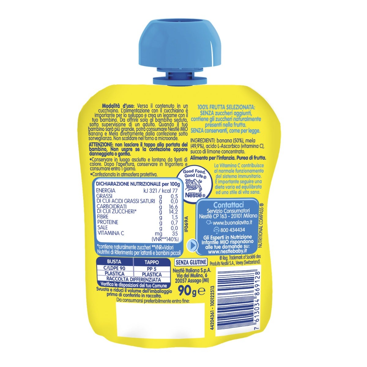 Nestlè Mio Banana E Mela 90ml 6Meses+-3