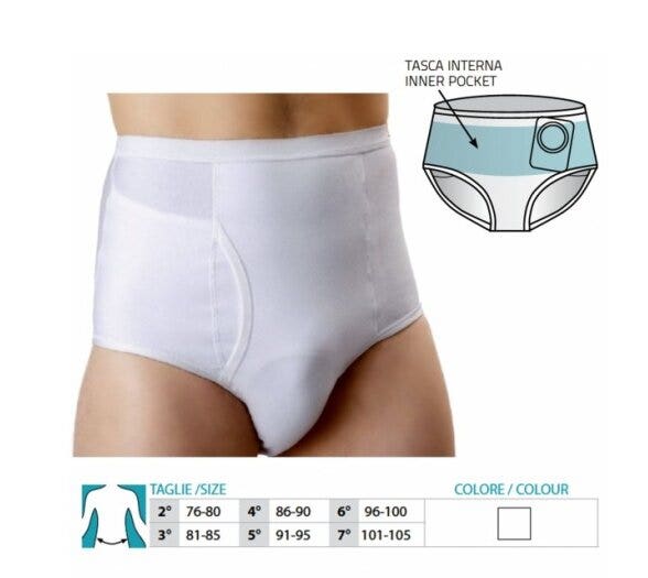 Calzoncillos de ostomía para hombre Orione Cod 556 blanco talla 5-1