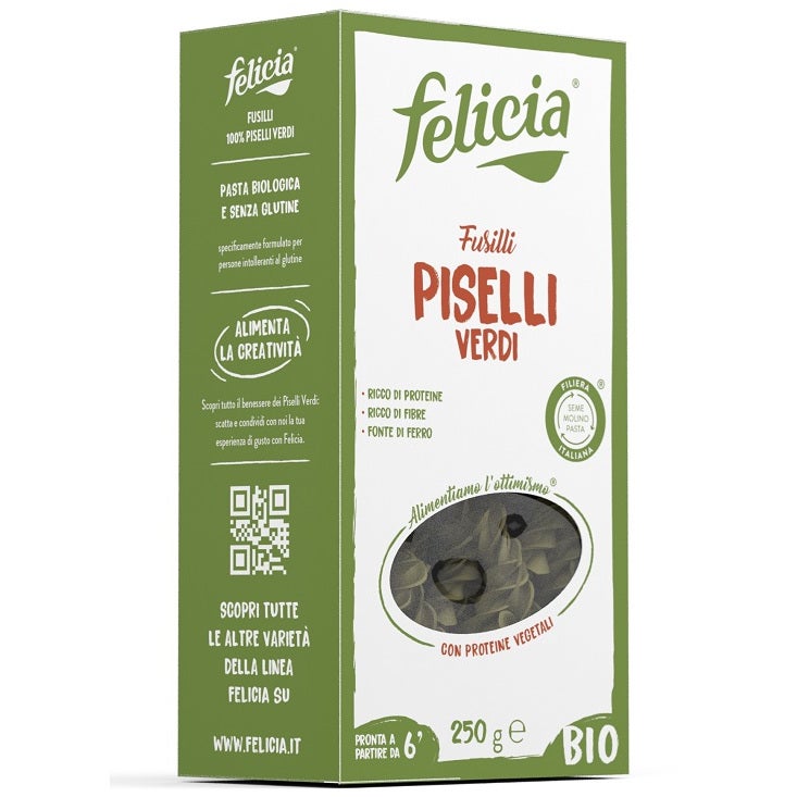 Felicia Bio Fusilli Guisantes Verdes 250g-2