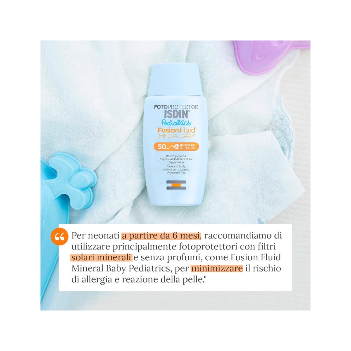 Isdin Fotoprotector Fusión Fluido Mineral Bebé Pediatría SPF50 50ml-8