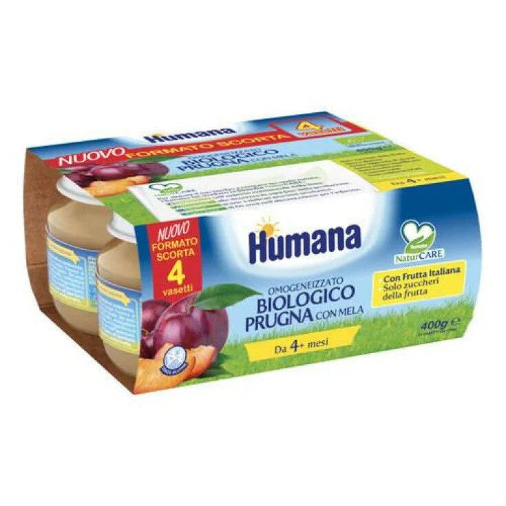 Humana Papilla Orgánica Ciruela Con Manzana 4x100g 4Meses+-1