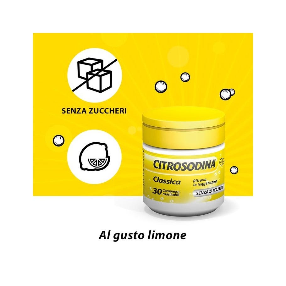 Citrosodina Masticabile Digestivo con Bicarbonato di Sodio Gusto Limone 30 Compresse-26