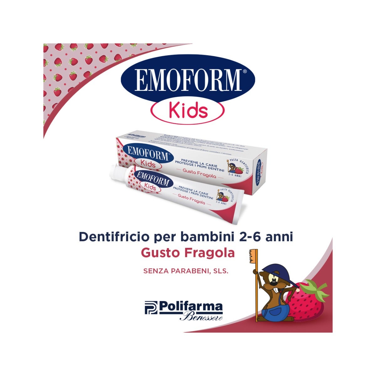 Emoform Kids Pasta Dentífrica Sabor Fresa 50ml-5