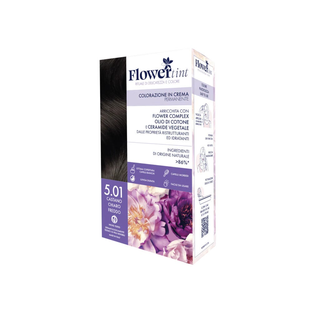 Flowertint Coloración Permanente en Crema Color 5.01 Castaño Claro Frío-1