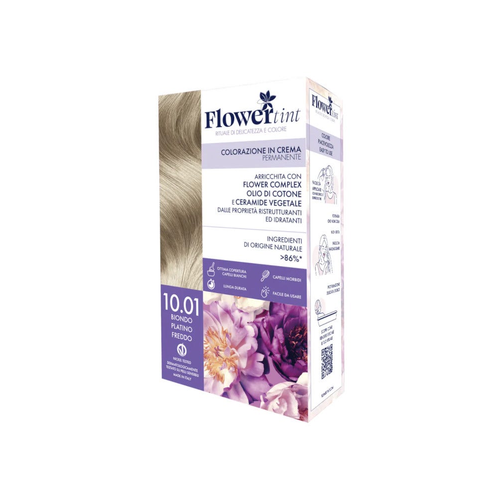 Flowertint Coloración Permanente en Crema Color 10.01 Rubio Platino Frío-1