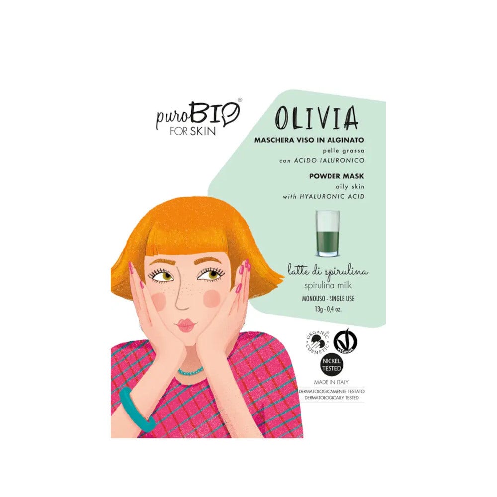 Purobio Olivia Mascarilla Peel-Off Piel Grasa Ácido Hialurónico Leche De Espirulina 13g-2