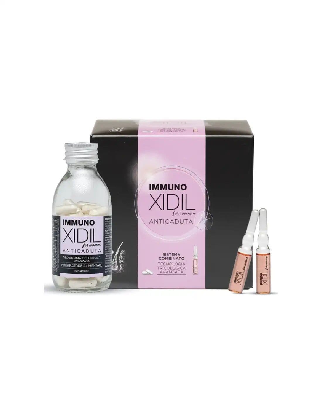 Immunoxidil Tratamiento Combinado Anticaída Mujer 60 Cápsulas + 15 Viales-1