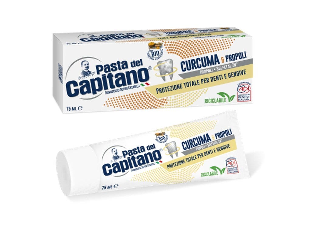 Pasta Del Capitano Pasta De Dientes Cúrcuma Y Propóleo 75ml-1