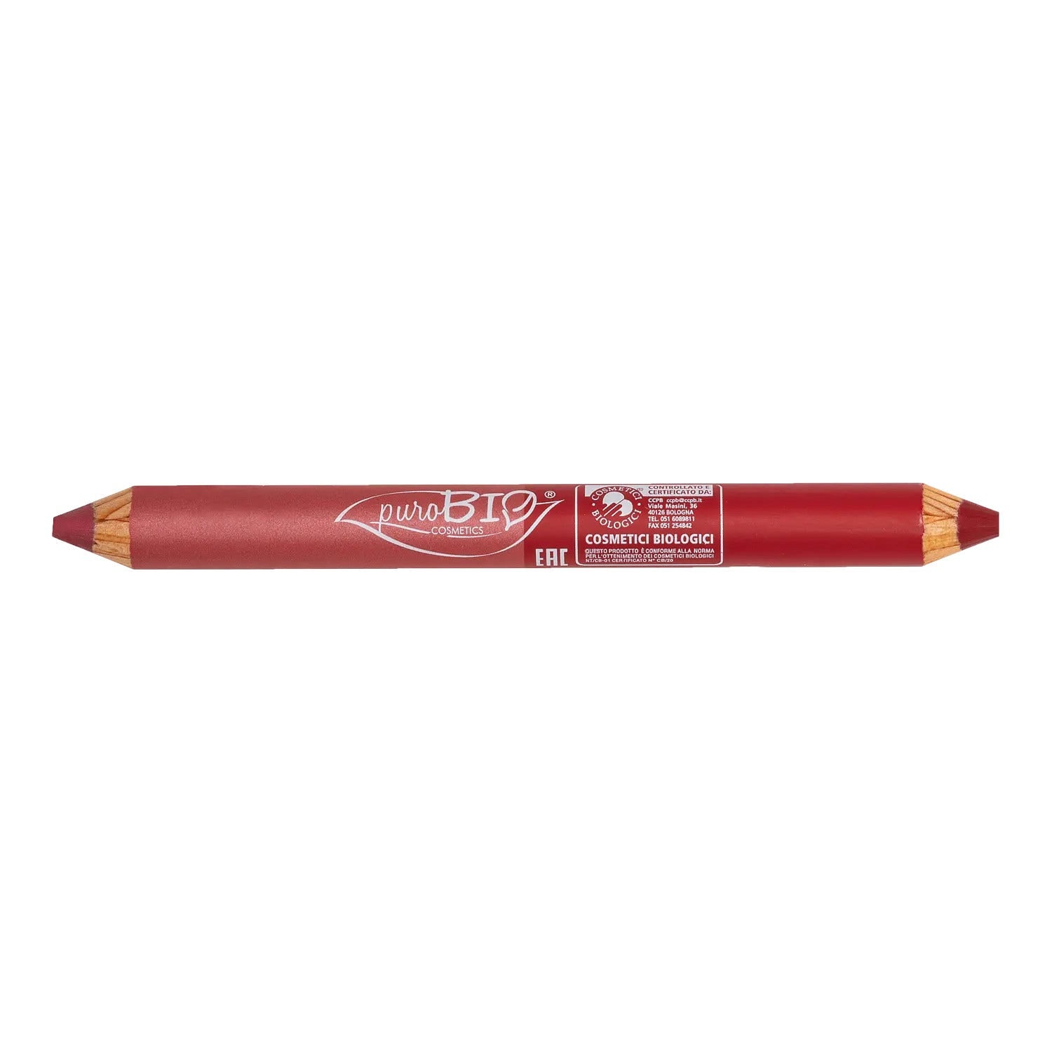 Purobio Lápiz Dúo Labios Día y Noche Rosa Coral Rojo Cereza 4,2g-1