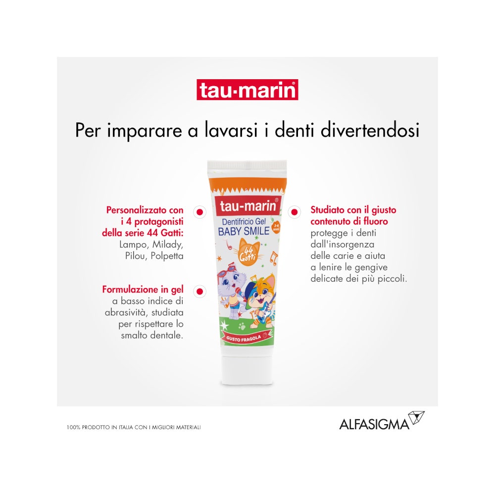 Taumarin Bebé Pasta Dentífrica Sabor Fresa 44 Gatos 2-6 Años 50ml-8