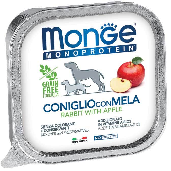 Monge Monoprotein Conejo Con Manzana Comida Húmeda Para Perros Adultos 150g-2
