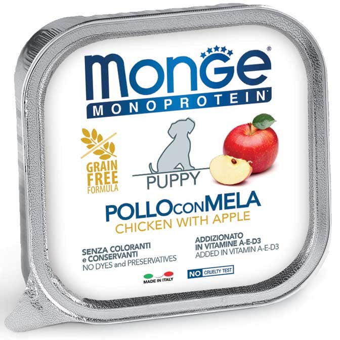 Monge Monoprotein Puppy Pollo Con Manzana Comida Húmeda Para Cachorros 150g-2