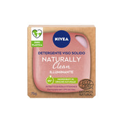 Nivea Naturally Clean Limpiador facial sólido iluminador, limpiador facial sólido, 75 g