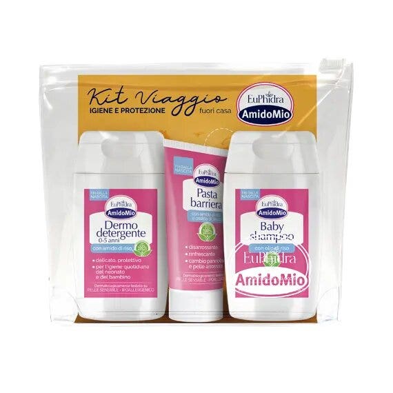 Euphidra Amido Mio Kit De Viaje Dermo Limpiador 100 ml + Champú Bebé 100ml + Pasta Barrera 25ml-2