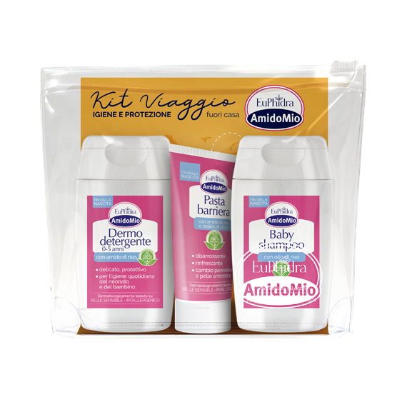 Euphidra Amido Mio Kit De Viaje Dermo Limpiador 100 ml + Champú Bebé 100ml + Pasta Barrera 25ml-1