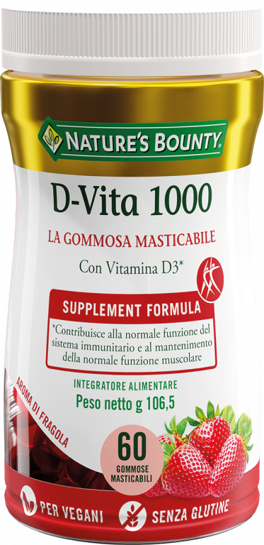Nature's Bounty D-Vita 1000 60 Gomitas Masticables-1