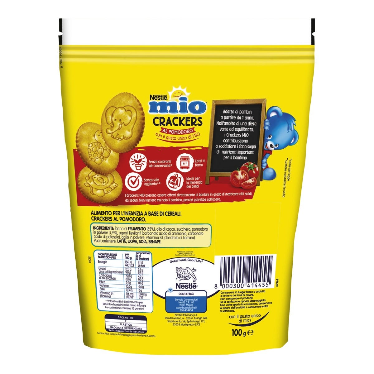 Nestlè Mio Snack Crackers Con Tomate Para Bebés 1 Año + 100g-3